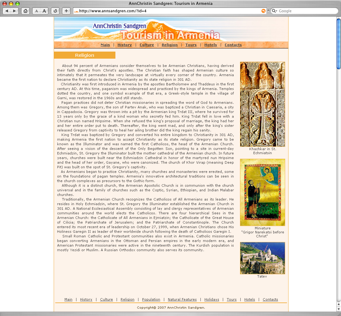 ANNSANDGREN.com-Tourism in Armenia