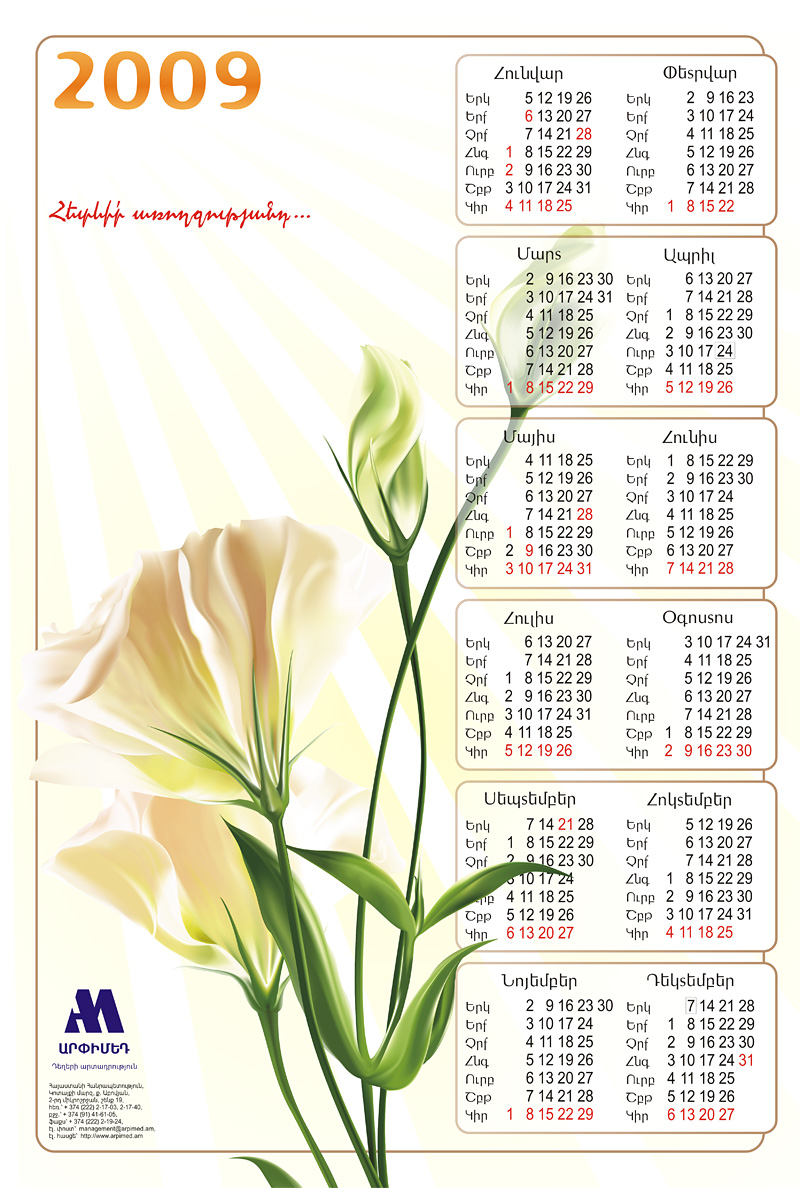 Arpimed Calendars-Calendars Design for Arpimed Pharmaceutical Company