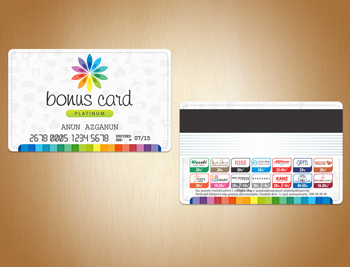 Bonus Card Platinum-Discount Card & Guidebook Design for Magic Sale LLC