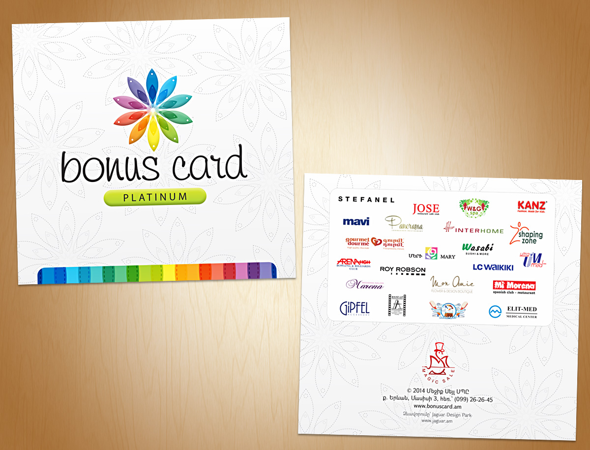 Bonus Card Platinum-Discount Card & Guidebook Design for Magic Sale LLC