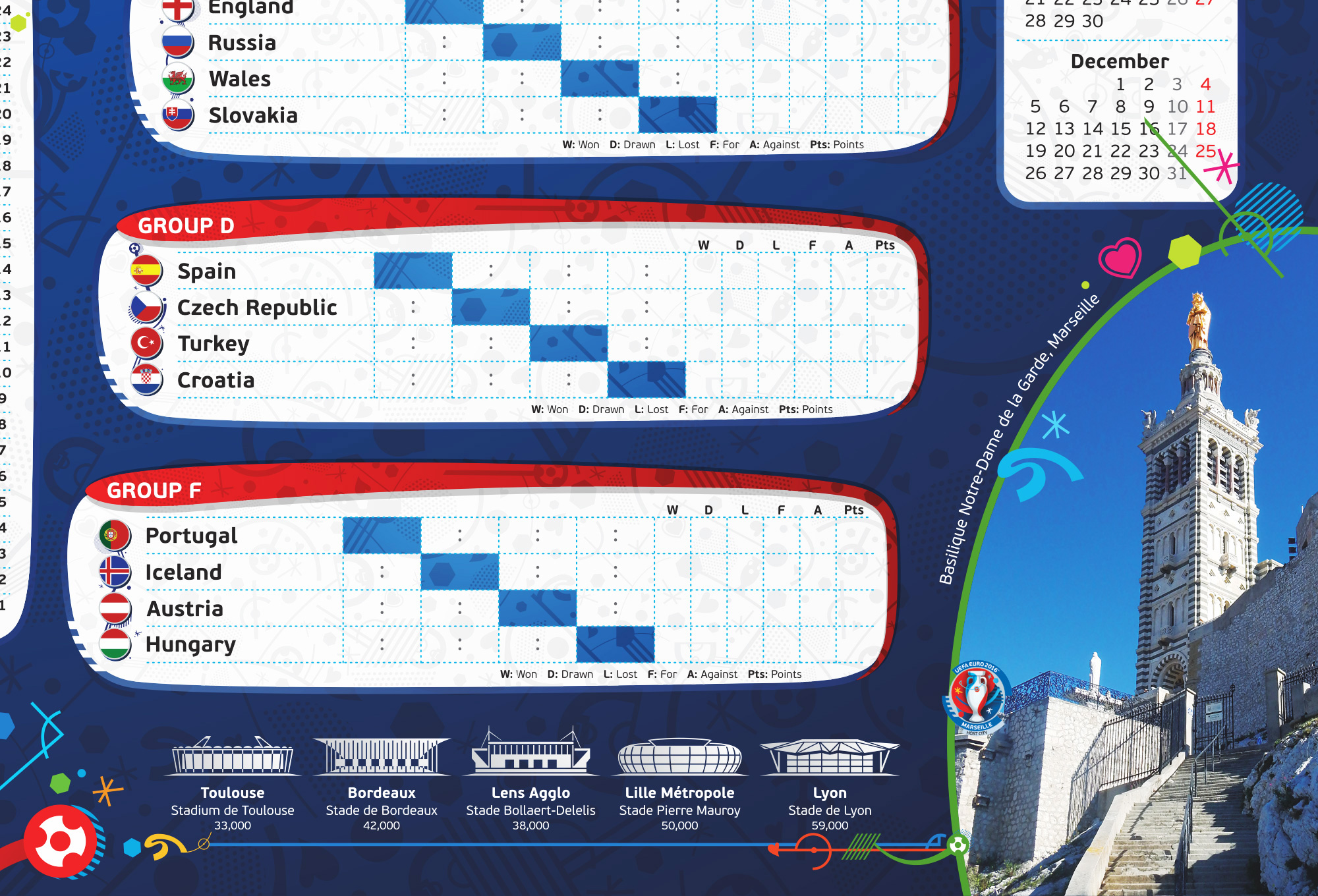 EURO2016 Wallchart-UEFA EURO2016 France Poster Design