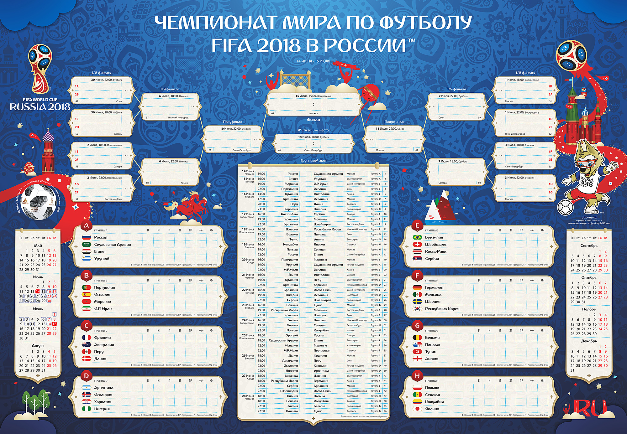 World Cup 2018 Wall Chart Download